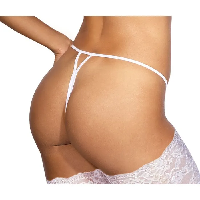 Axami Lingerie Couples Lace Open Front GString White