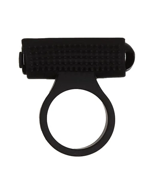Male Sex Toys BMS Enterprises Cosmic Cock Ring with rechargeable Bullet 9 Functions Black