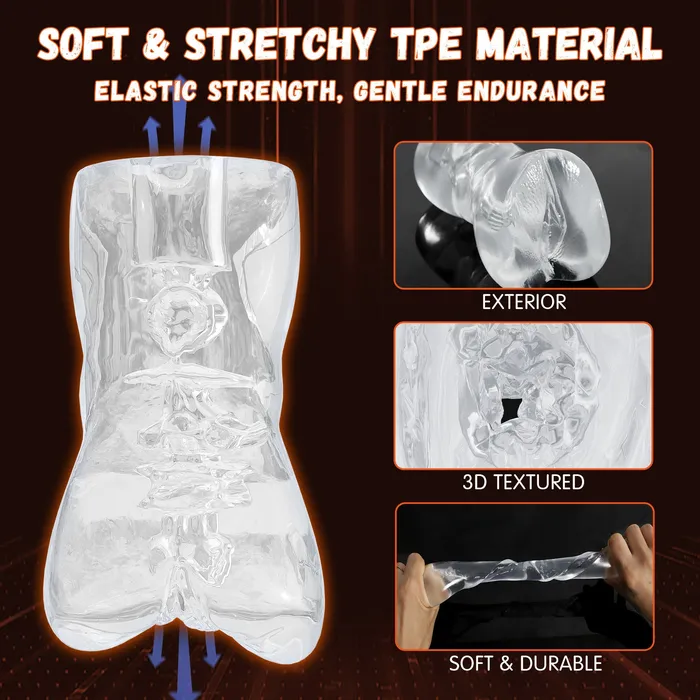 Male Sex Toys Oronova Transparent Male Masturbator with Realistic Vagina