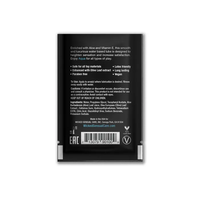 Aqua Lube Sachet Wicked Vibrators