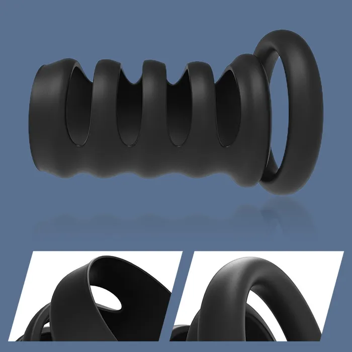 Male Sex Toys Domlust Silicone Cock Ring Male Sex Toys Six Penis Rings Delay Ejaculation Trainer