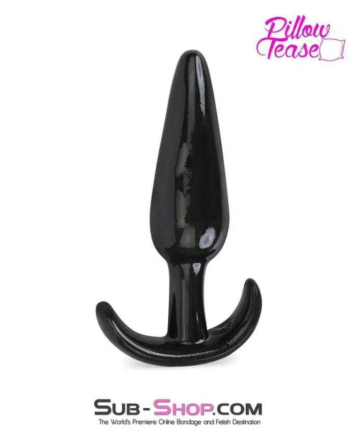 0350ESIS Medium Black Slim Jelly Prissy Sissy Anal Plug Eiffel Anal