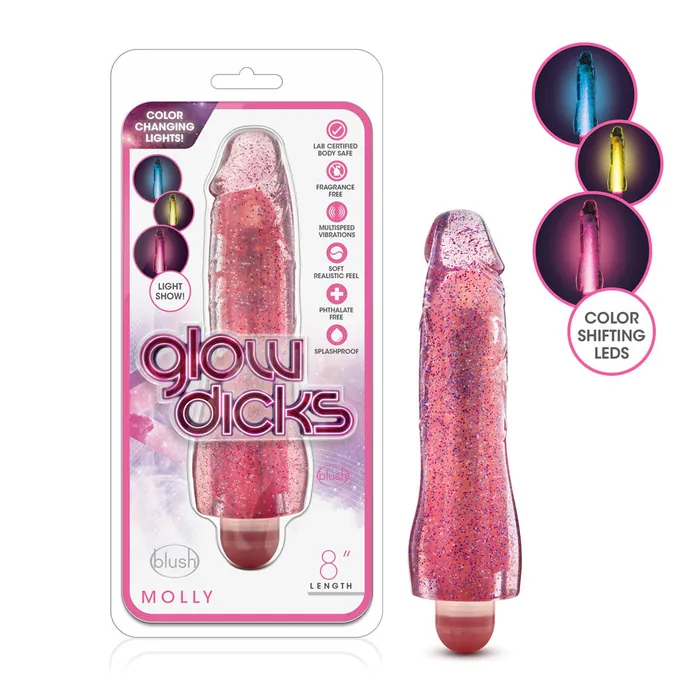 Female Sex Toys Blush Novelties Mollys Magical Rainbow Glow Glitter Vibrator Fun and Sparkle for Your Night